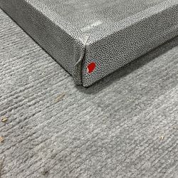 OPEN BOX:Faux Shagreen &amp; Brass Ottoman Tray, Square