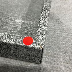 OPEN BOX:Faux Shagreen &amp; Brass Ottoman Tray, Square