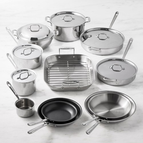 All-Clad D3 Tri-Ply Stainless-Steel 19-Piece Cookware Set Simolary simolary.com
