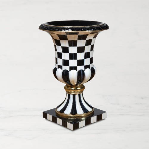 MacKenzie-Childs Courtly Check Pedestal Urn Simolary simolary.com