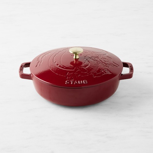 Staub Enameled Cast Iron Braiser with Dragon Lid, 2.5-Qt., Cranberry Simolary simolary.com