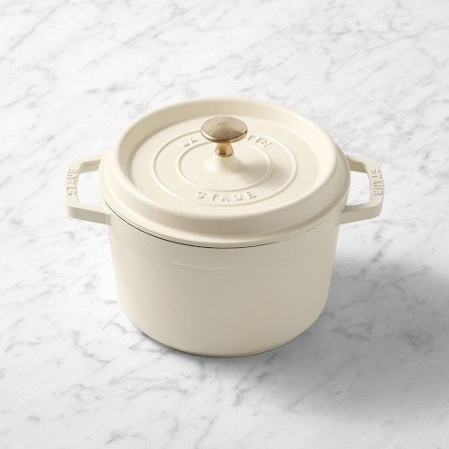 Staub Enameled Cast Iron Deep Oven, 3-Qt., Matte French Crème