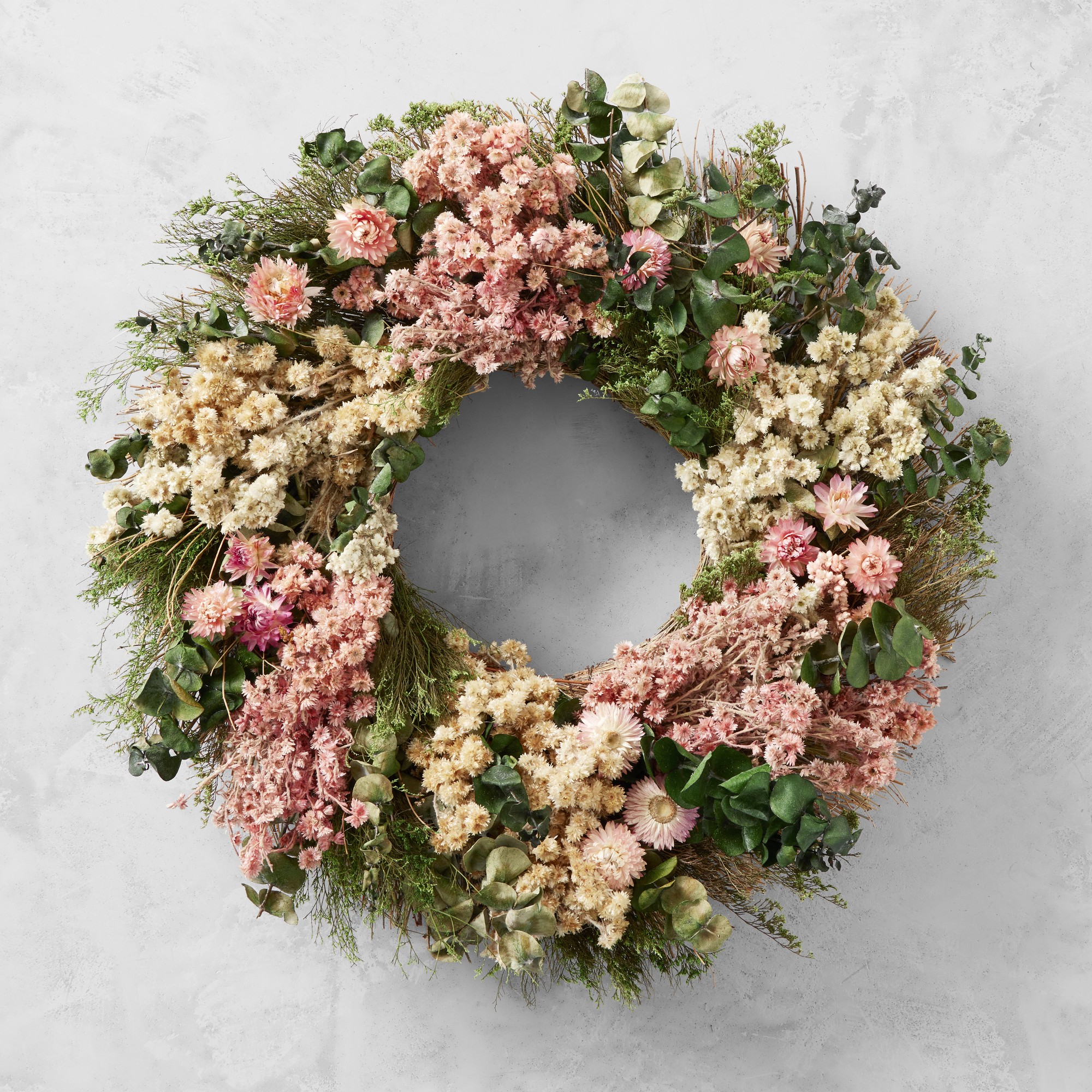 English Rose Live Wreath, 20″ Sansujyuku sansujyuku.com