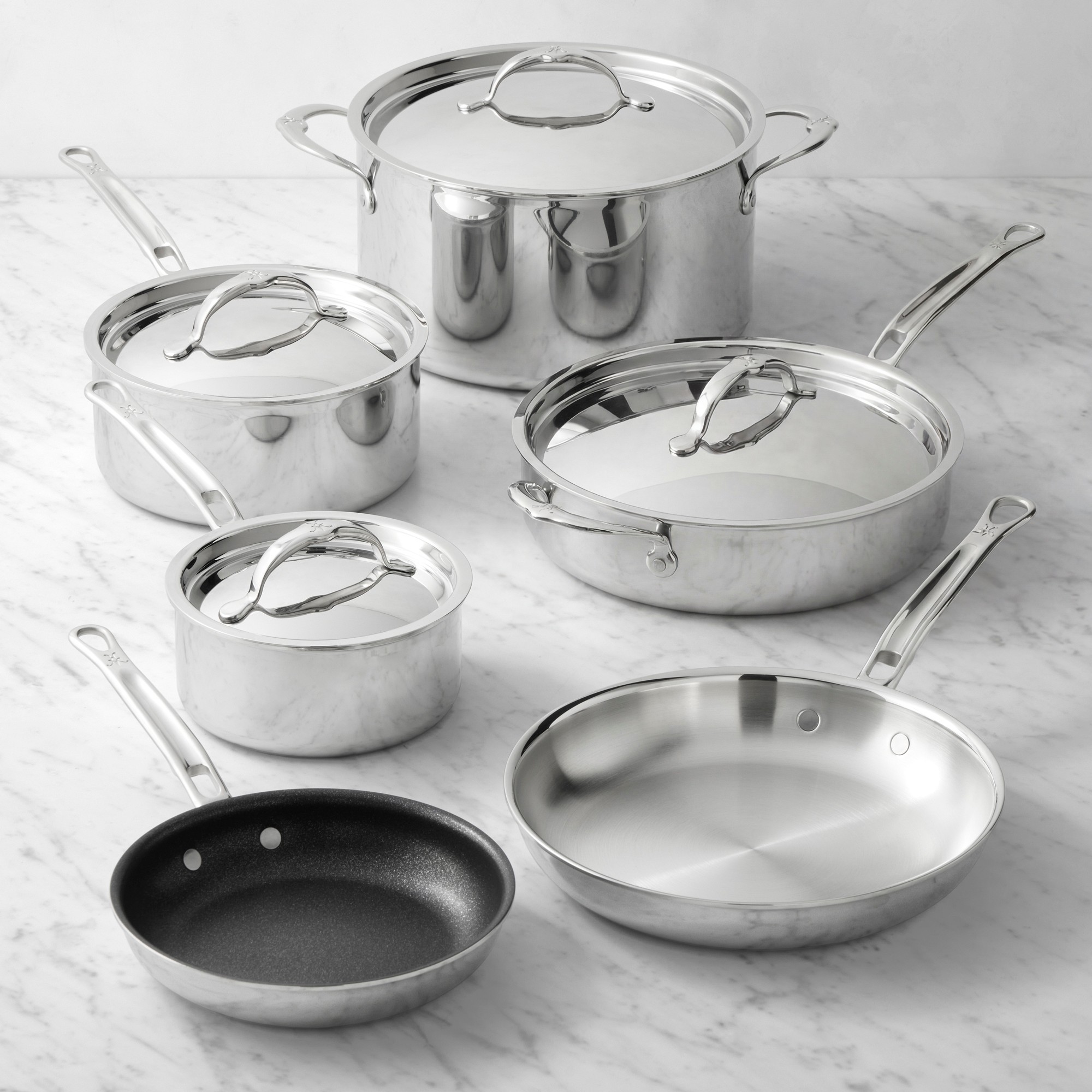 Hestan ProBond Luxe Professional Clad Stainless-Steel Mixed Material 10-Piece Cookware Set Simolary simolary.com