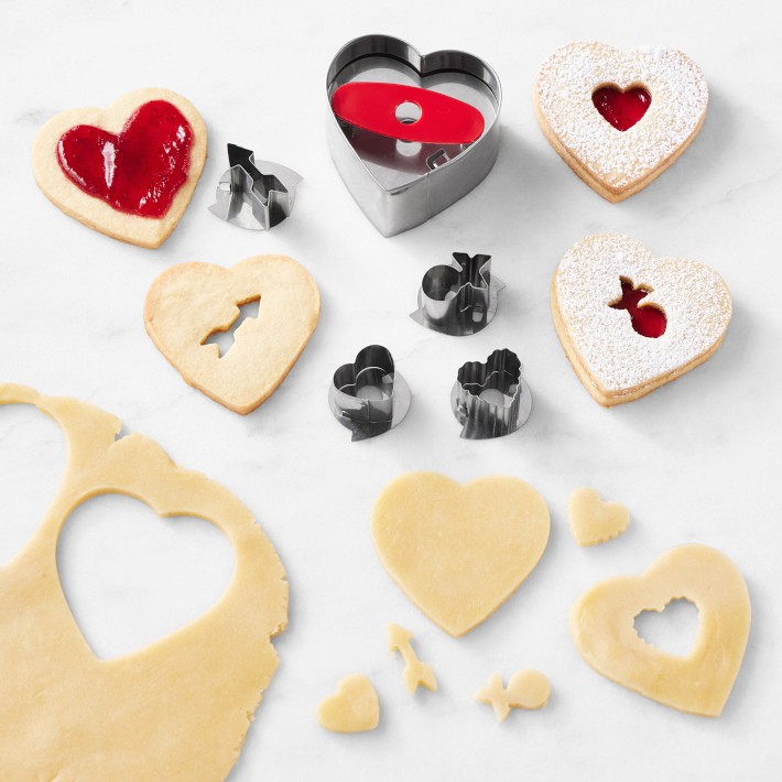 Valentine's Day Linzer Cookie Cutters Set | Williams Sonoma