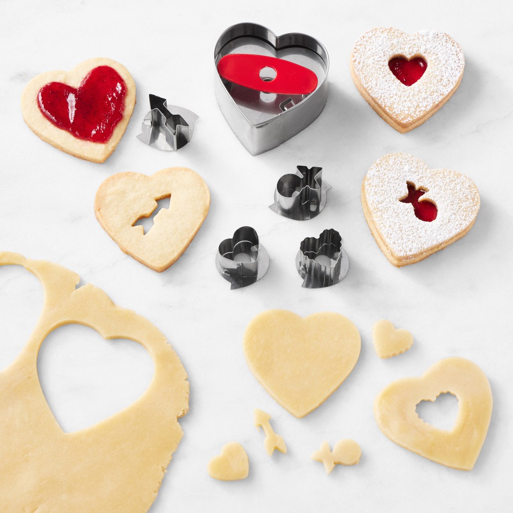 Valentine's Day Linzer Cookie Cutters Set | Williams Sonoma