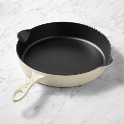 Staub Enameled Cast Iron Traditional Deep Skillet, 11", Matte French Creme