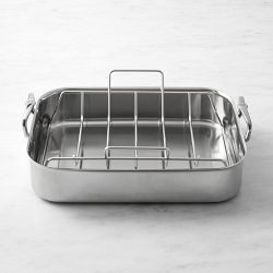Hestan Provisions Polished Stainless-Steel Classic Roaster with Rack, Large