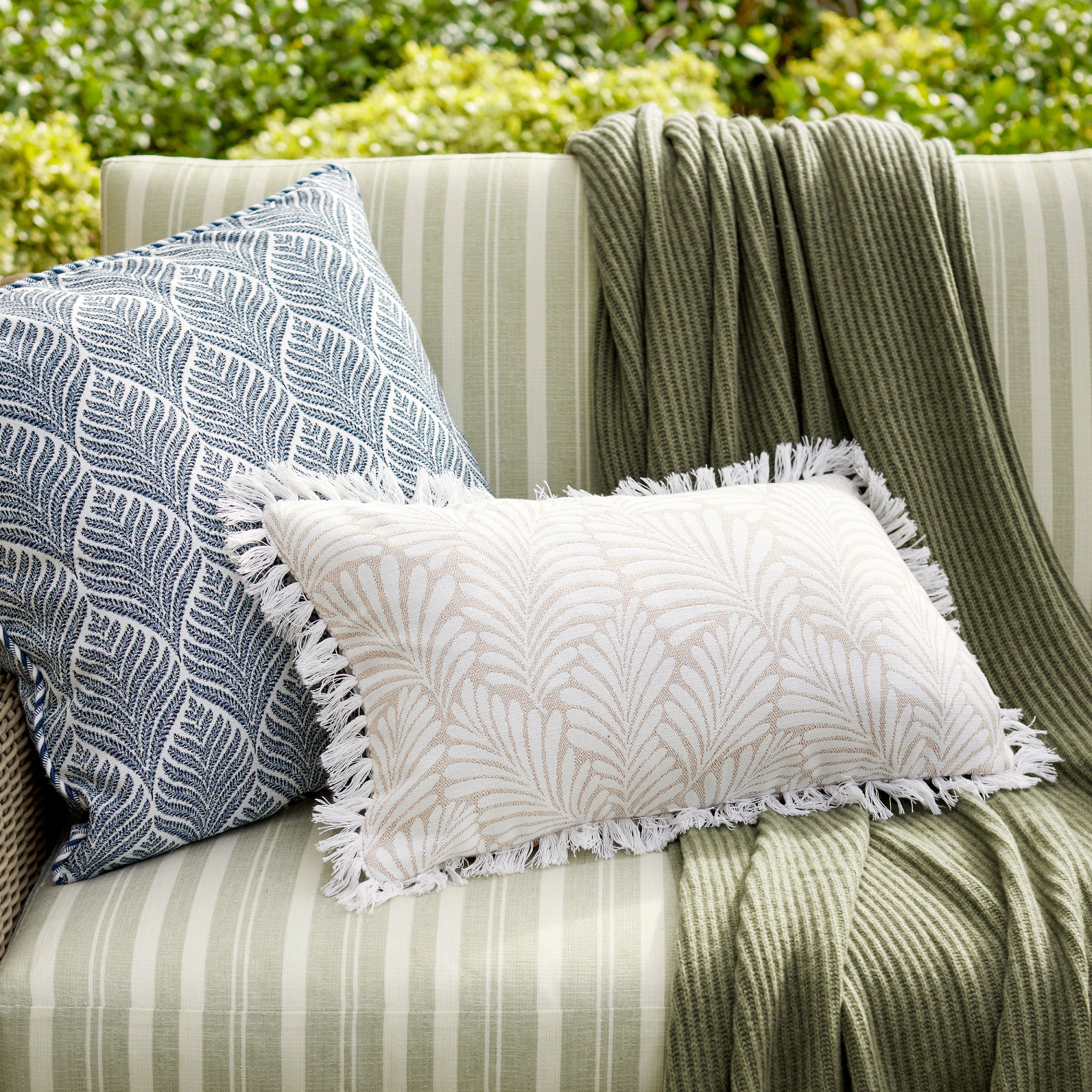 Frond Outdoor Pillow Cover, Sand Sansujyuku sansujyuku.com