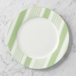 Hill House x Williams Sonoma Variegated Stripe Dinner Plates, Green