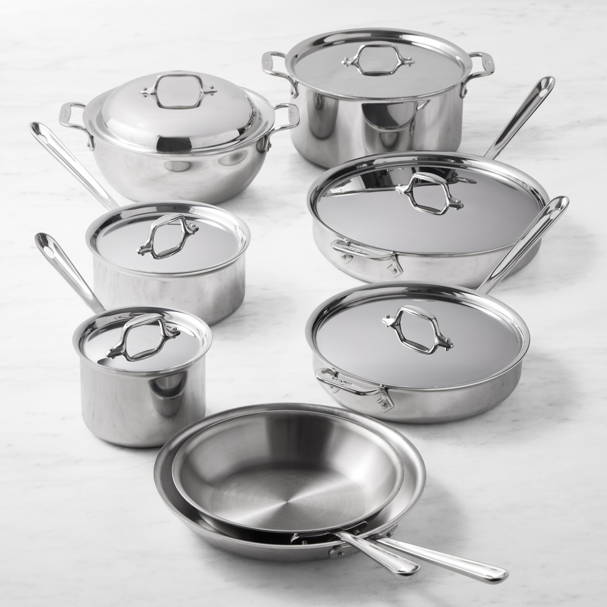 All-Clad D3 Tri-Ply Stainless-Steel 14-Piece Cookware Set Sansujyuku sansujyuku.com