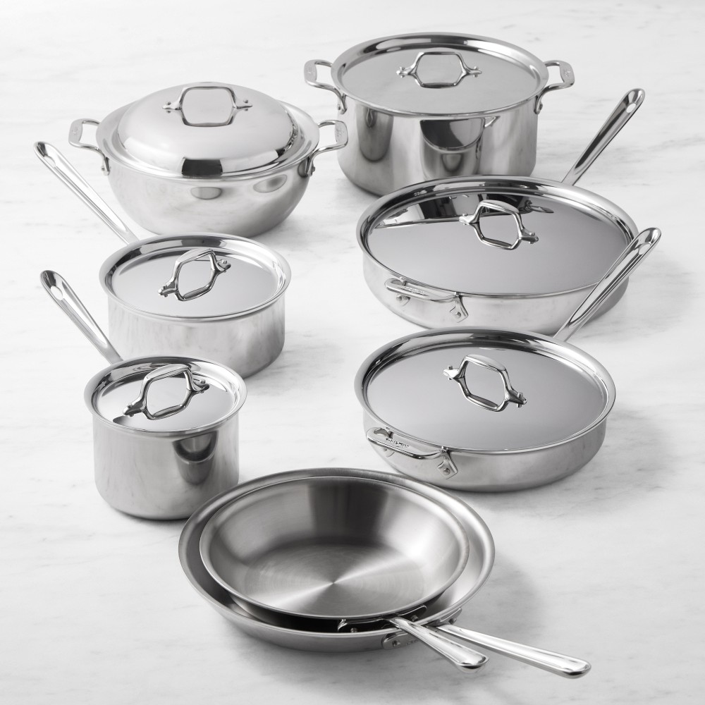 All-Clad D3 Tri-Ply Stainless-Steel 14-Piece Cookware Set