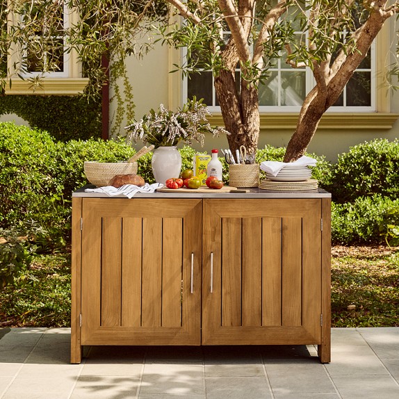 ゴエベリアナ Larnaca Outdoor Teak 2-Door Cabinet | Williams Sonoma