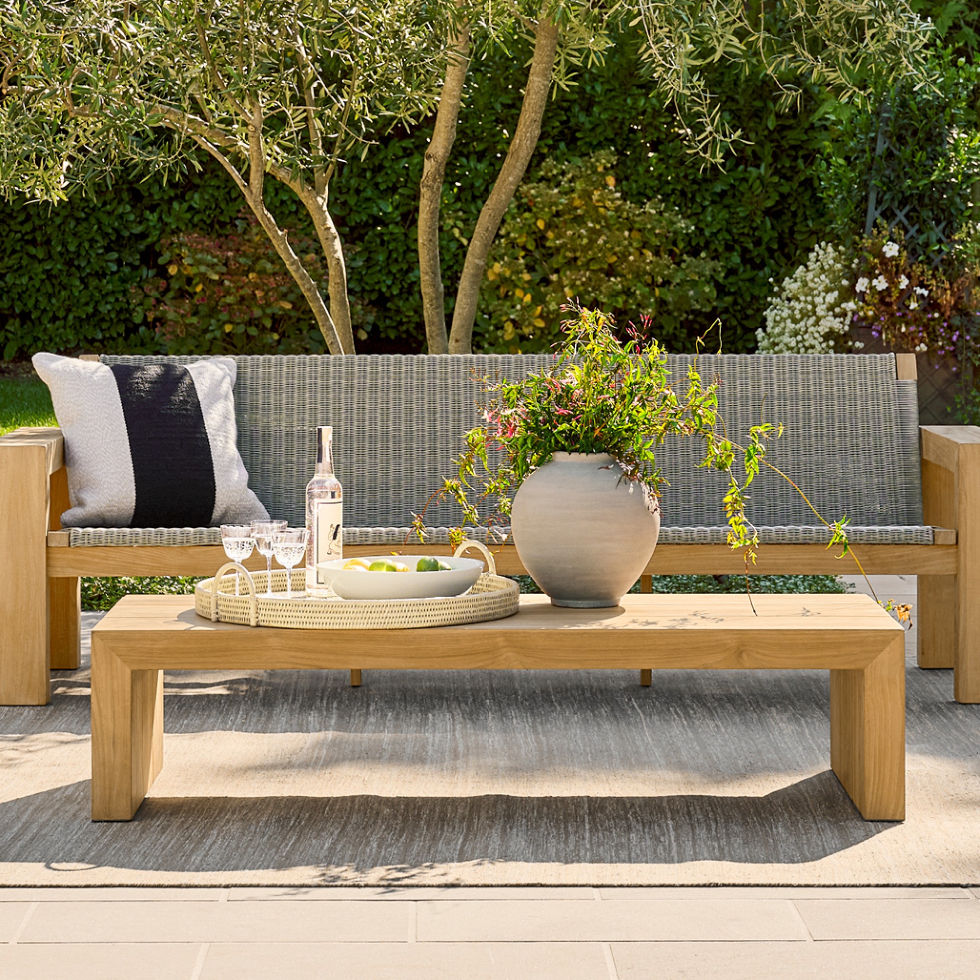 Larnaca Outdoor Teak Coffee Table (48″) Sansujyuku sansujyuku.com