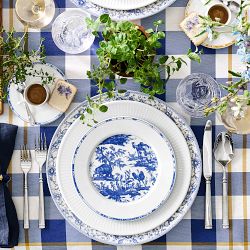 Pillivuyt French Toile Porcelain Espresso Cups &amp; Saucers