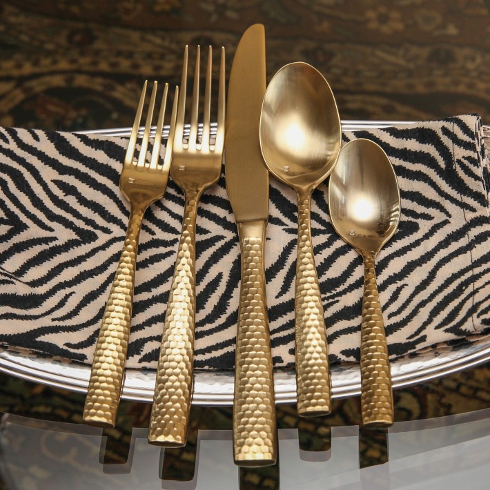 Fortessa Lucca Faceted Silverware Sets | Williams Sonoma