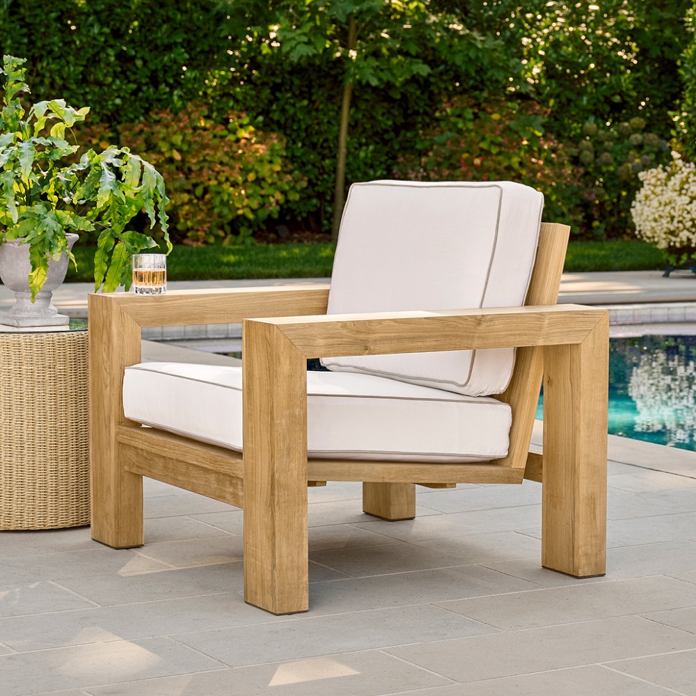 Larnaca Outdoor Teak Club Chair | Patio Furniture | Williams Sonoma