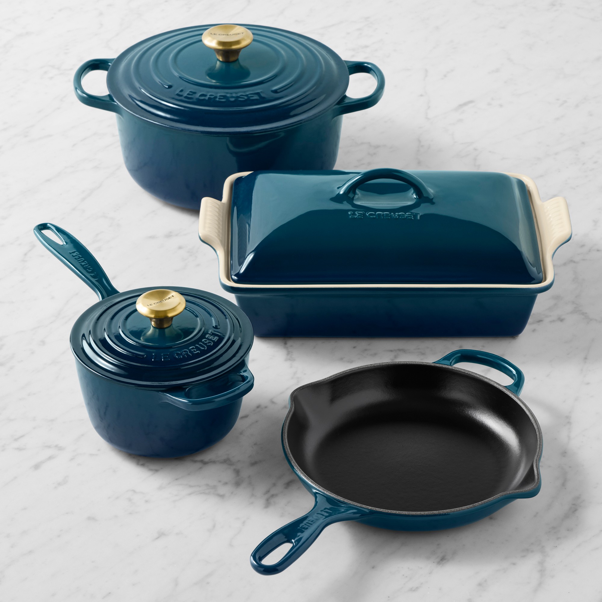 Le Creuset Signature Mixed Material 7-Piece Cookware & Bakeware Set Simolary simolary.com