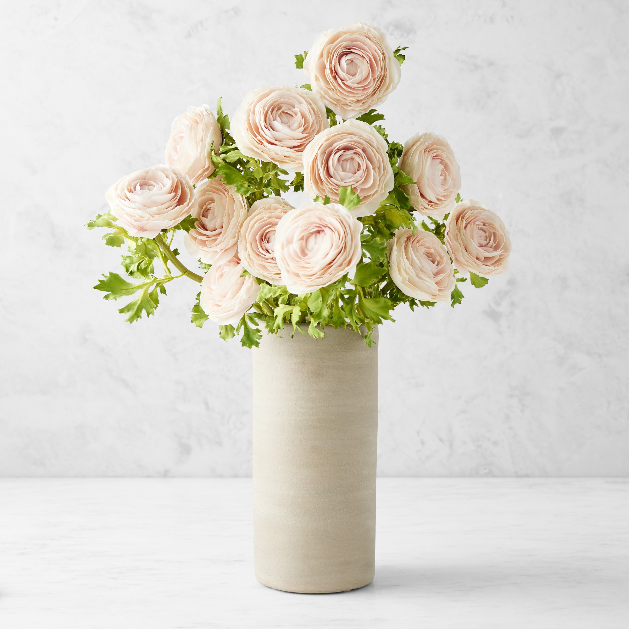 Jeff Leatham x Williams Sonoma Real Touch Faux Blush Ranunculus Stems, Set of 12 Sansujyuku sansujyuku.com
