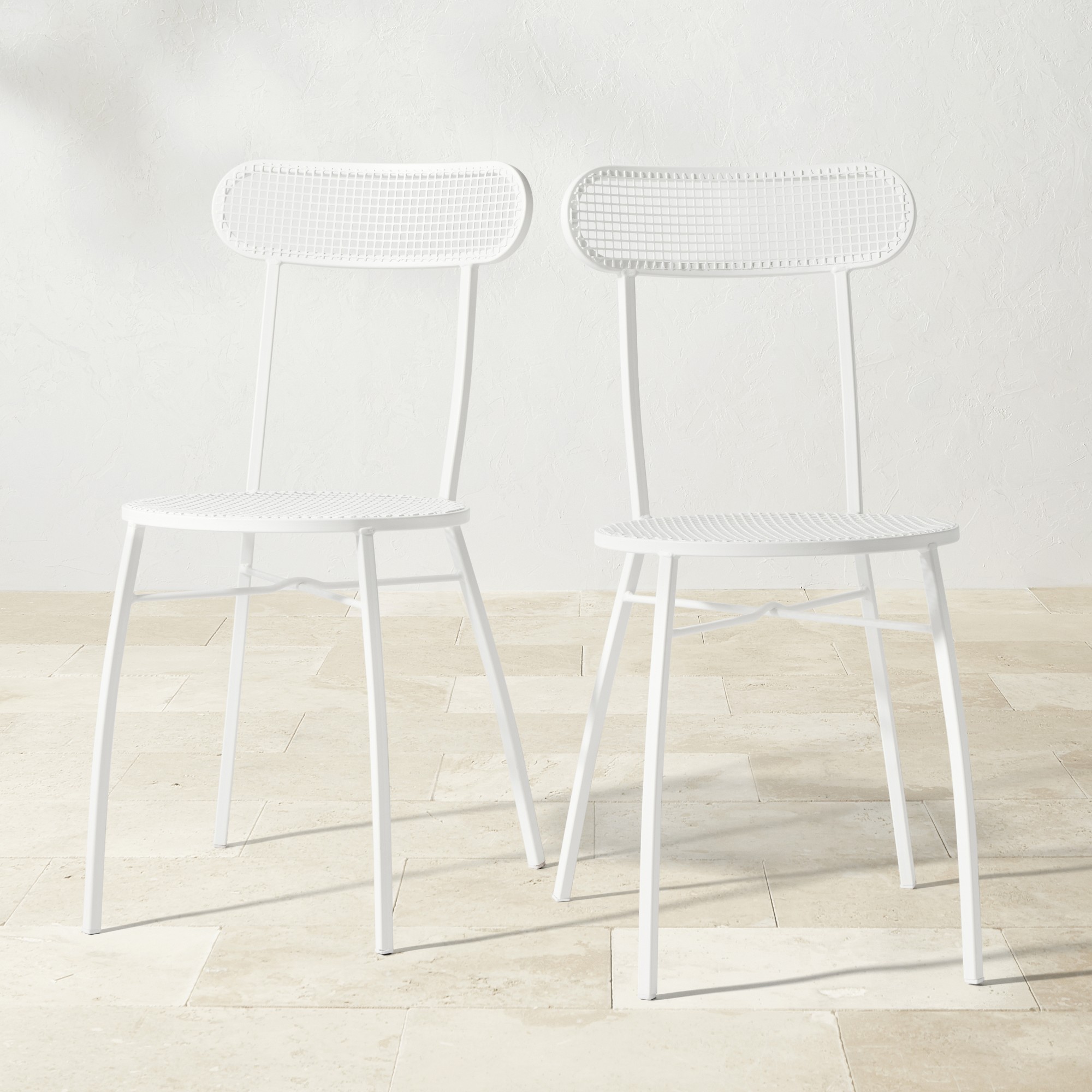 Chieti Metal Stacking Side Chair, White Sansujyuku sansujyuku.com