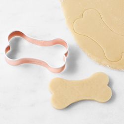 Williams Sonoma Copper Dog Bone Cookie Cutter with Silicone Edge