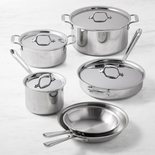 All-Clad D3 Tri-Ply Stainless-Steel 10-Piece Cookware Set Simolary simolary.com