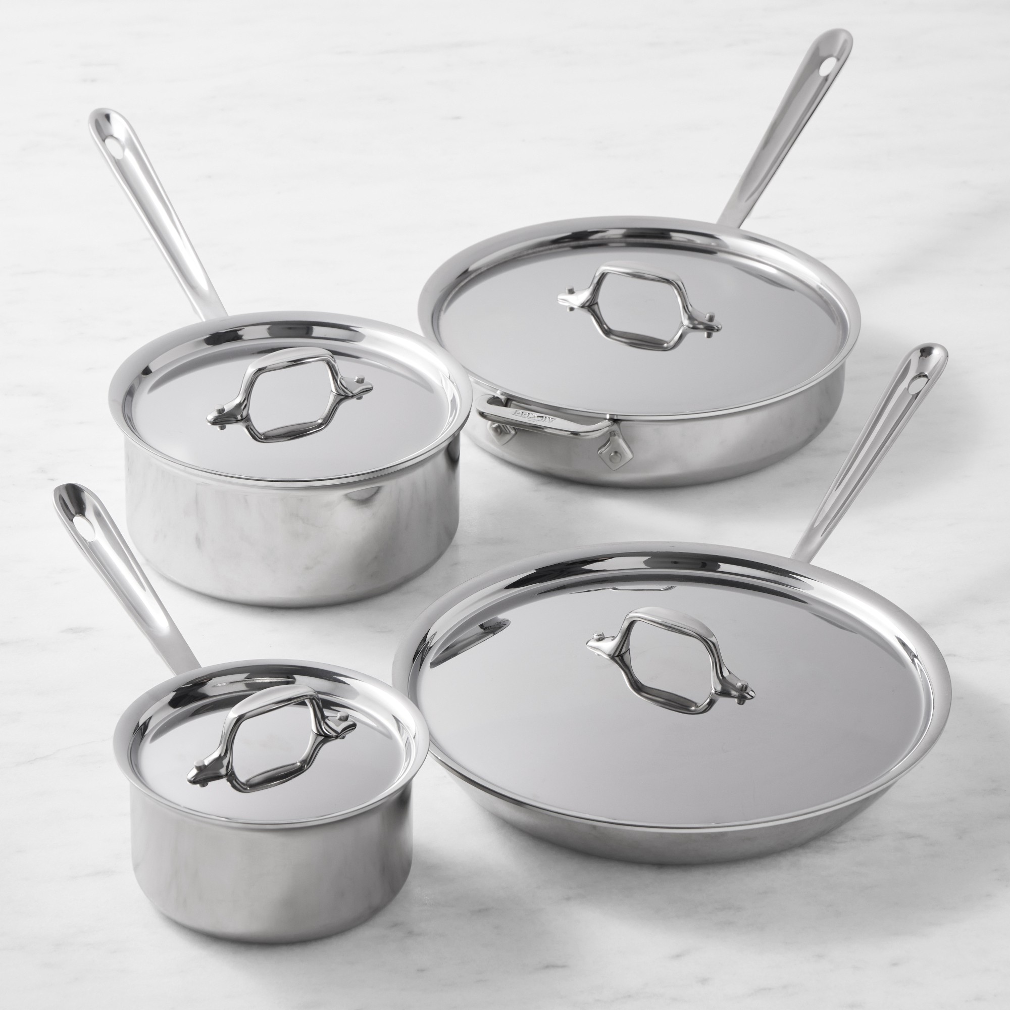 All-Clad D3 Tri-Ply Stainless-Steel 8-Piece Cookware Set Simolary simolary.com