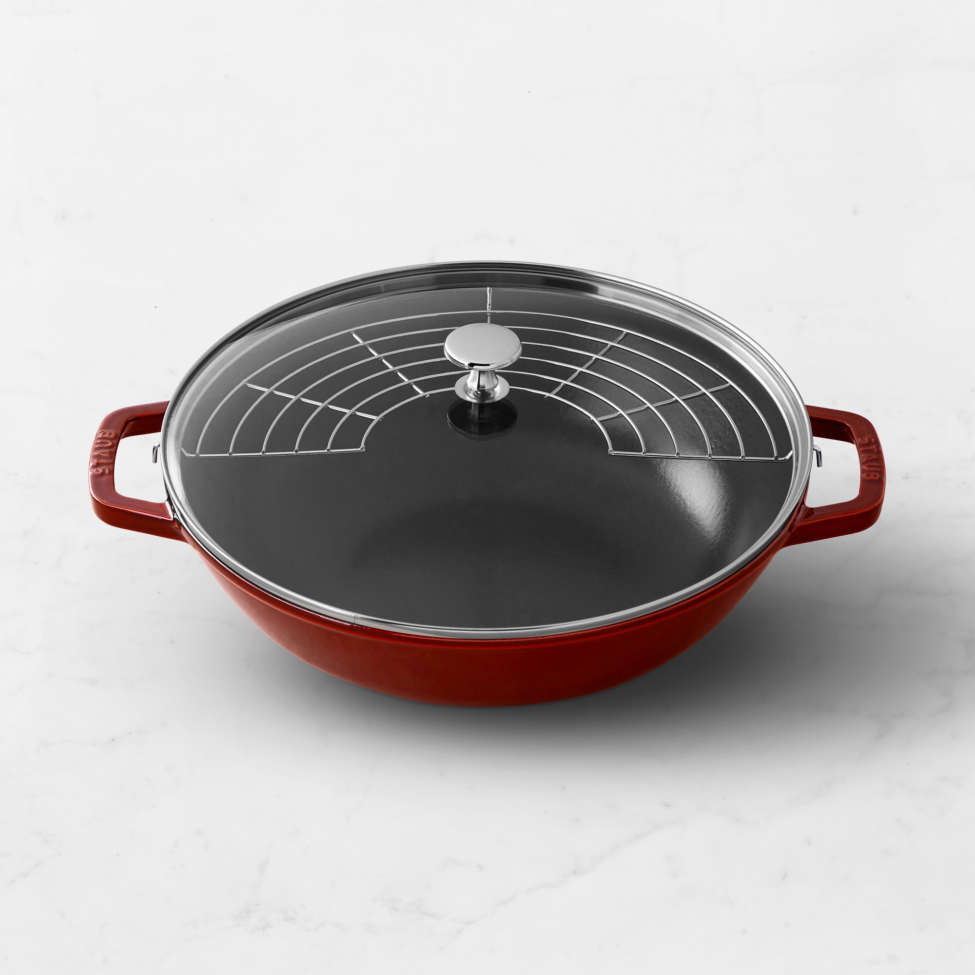 Staub Enameled Cast Iron Perfect Pan Wok, 12″ Simolary simolary.com