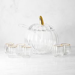 Pumpkin Punch Bowl and 6 Punch Cups