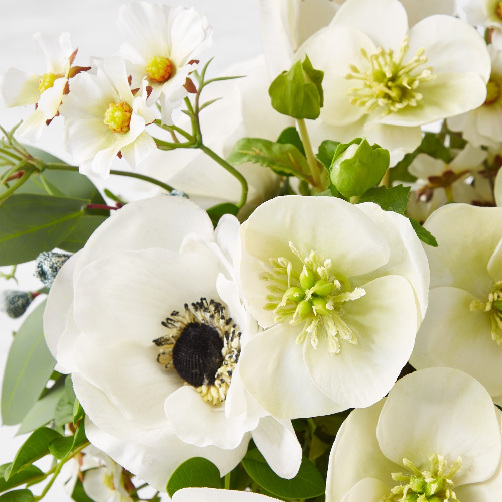 Honeycomb Faux Floral Arrangement, Gold Glass Vase by Williams Sonoma Home