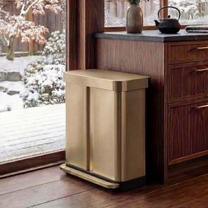 simplehuman Dual Compartment Step Trash Can with Liner Pocket