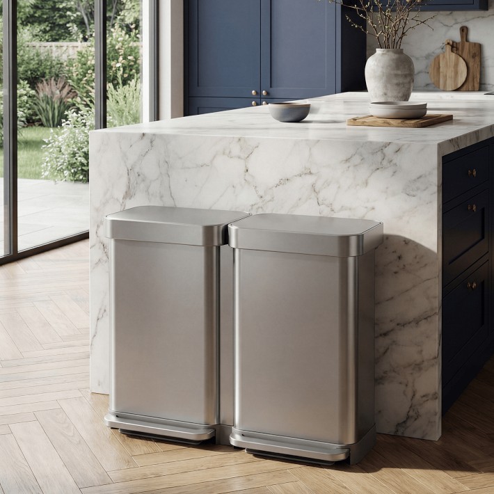simplehuman 90L Step Recycler, Stainless Steel | Williams Sonoma