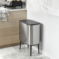 Brabantia Bo Touch Top Dual Compartment Recycling Trash Can, 3 + 6 Gallon 