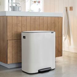 Brabantia Bo Step On Dual Compartment Recycling Trash Can, 2 x 8 Gallon 