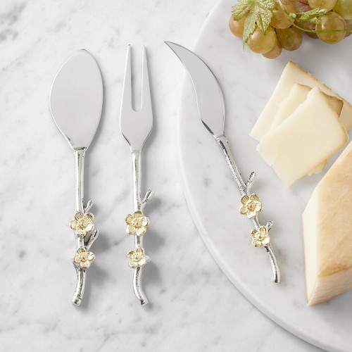 Floral Vine Cheese Knives, Set of 3