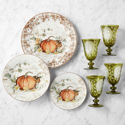 Plymouth Pumpkin 16-Piece Dinnerware & Glassware Set