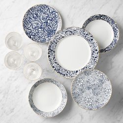Morris & Co. x Williams Sonoma Bluebell 16-Piece Dinnerware & Glassware Set