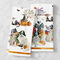 Halloween Cat Towels, Set of 2
