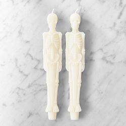 Figural Skeleton Taper Candles, Set of 2