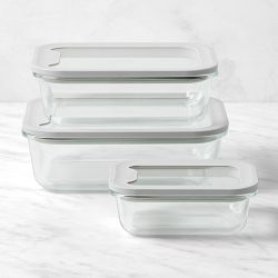 Hold Everything Rectangular Food Storage with Glass Lids, 6-Piece Set