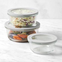 Hold Everything Round Food Storage with Glass Lids, 6-Piece Set