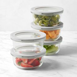 Hold Everything Round Food Storage with Glass Lids, 10-Piece Set