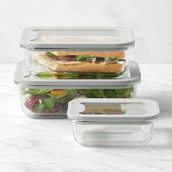 Hold Everything Rectangular Food Storage with Glass Lids, 6-Piece Set