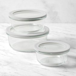 Hold Everything Round Food Storage with Glass Lids, 6-Piece Set