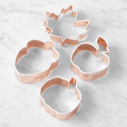 Williams Sonoma Fall Copper Cookie Cutters with Silicone Edge, Set of 4