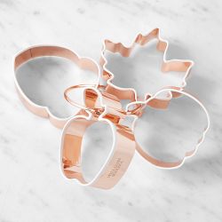 Williams Sonoma Fall Copper Cookie Cutters with Silicone Edge, Set of 4