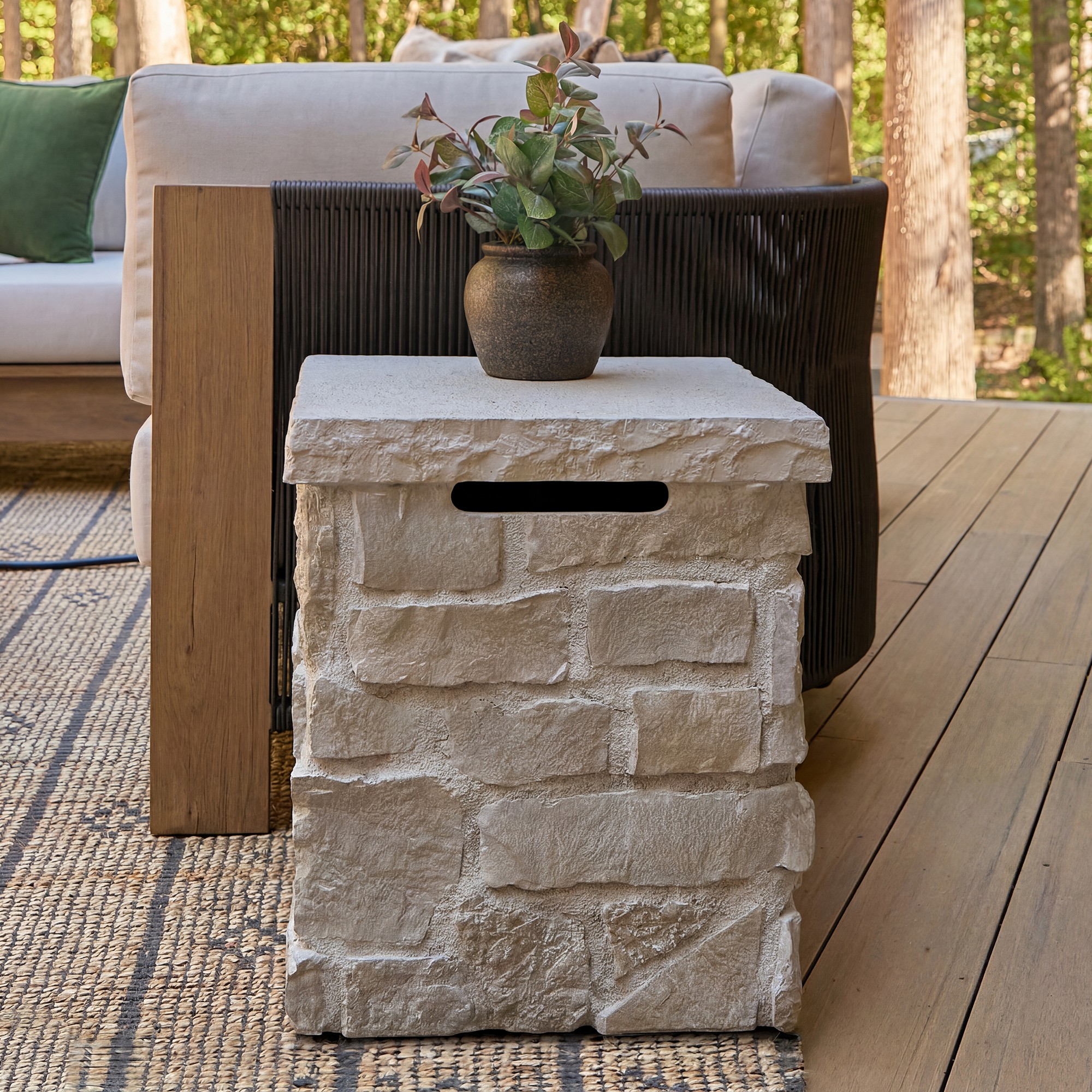 Bloomdale Square Stone Propane Tank Cover Sansujyuku sansujyuku.com