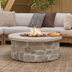 Bloomdale Round Stone Propane Fire Pit Table
