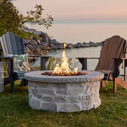 Bloomdale Round Stone Propane Fire Pit Table