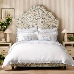 Portman Upholstered Bed &amp; Headboard with Piping